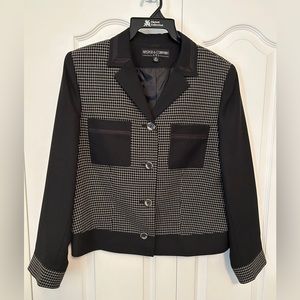 Kasper & Company black pattern dress jacket with front pockets, size 12
